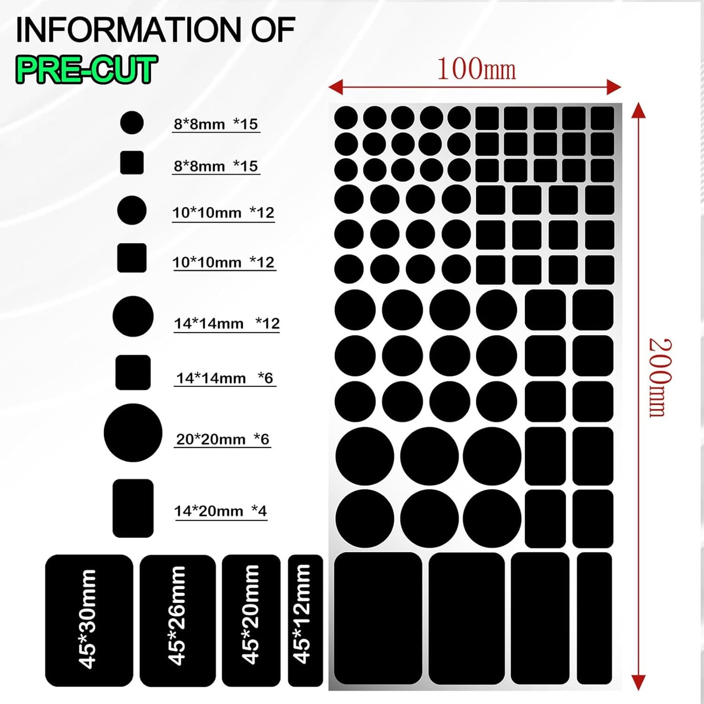 LED Light Blocking Stickers,Blackout Stickers for Electronic,2 Sheets LED Light