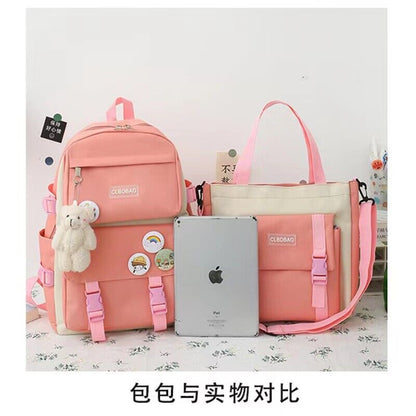 5Pcs Girls School Bag Set Women Girls Backpack Student Bookbag Travel Bag