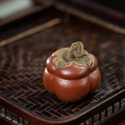 Purple Clay Teapet Persimmon from Yixing Tea Table Decoration