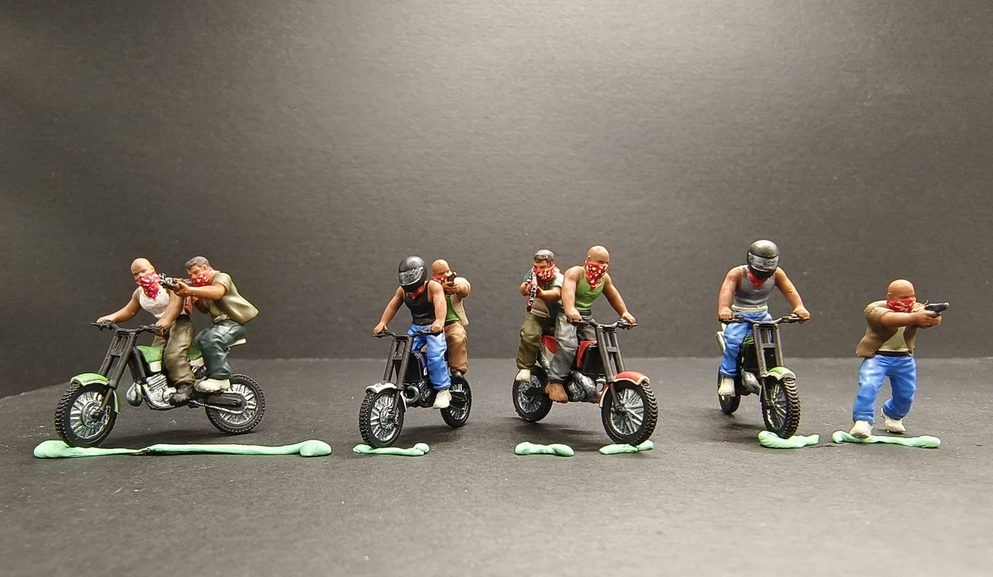 1/72Modern urban motorcycle figure model handprinted Soldier model