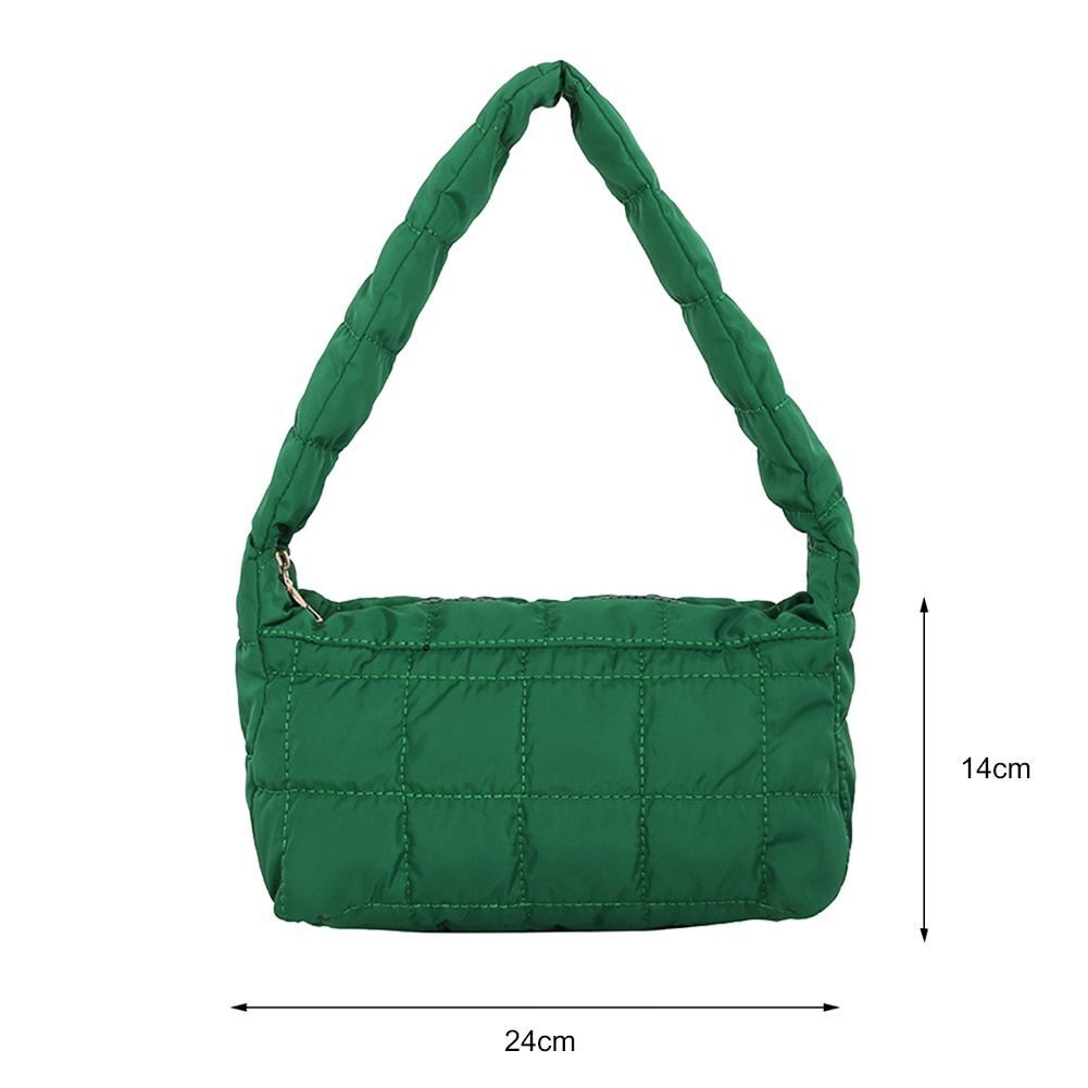 Lattice Pattern Shoulder Bag Cotton Handbag Large Capacity Purse Feather Padded