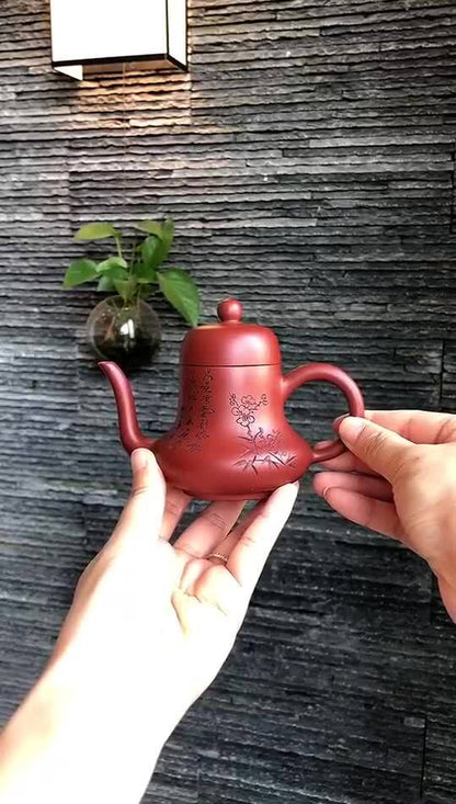 130ml Chinese Kungfu Tea Pot Real Yixing Zisha Dahongpao Clay Marked Handmade