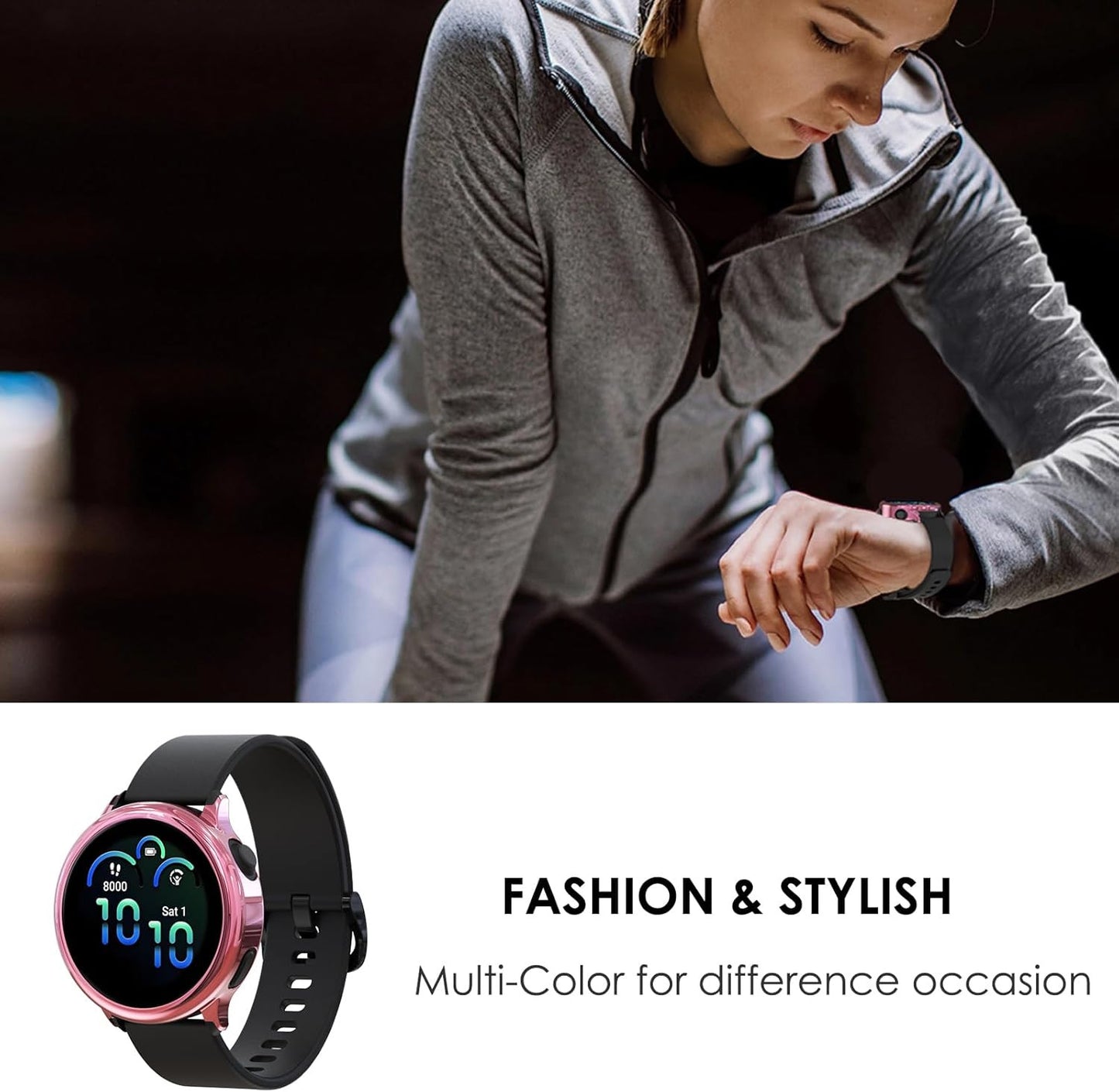 5-Pack Soft Screen Protector Bumper Case Compatible with Garmin Vivoactive 6 Sma