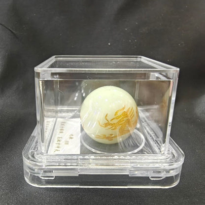 3cm Luminous Pearl Ornament Golden Dragon Pattern Glow Ball Desktop Decor