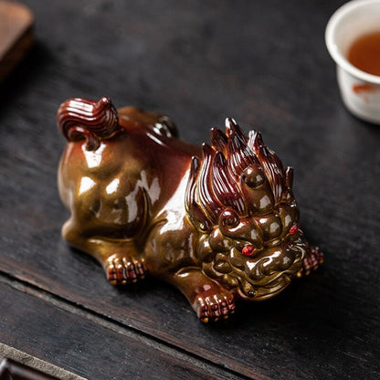 Color Change Tea Pet Mascot Wealth Bring Ornament House Warming Gift Resin Small