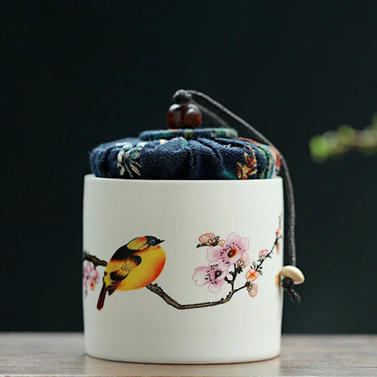 8cm Ceramics Tea Caddy Tieguanyin Storage Tank Portable Travel Tea Box Sealed
