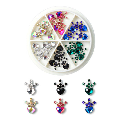 Nail Charms 30Pcs Boxed Luxury Shiny Planet Alloy 3D Art Rhinestones Bling Decor