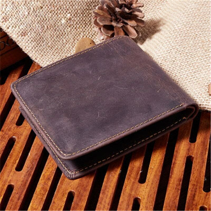 Leather Card Clamps Men's Wallet Card&ID Holder Bag Purse Cash Clip Billfold Bag