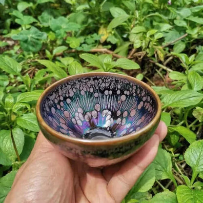 Tea Ware Tea Cup Jianzhan Chinese Tea Bowl Tenmokus With Colorful Glaze 00811
