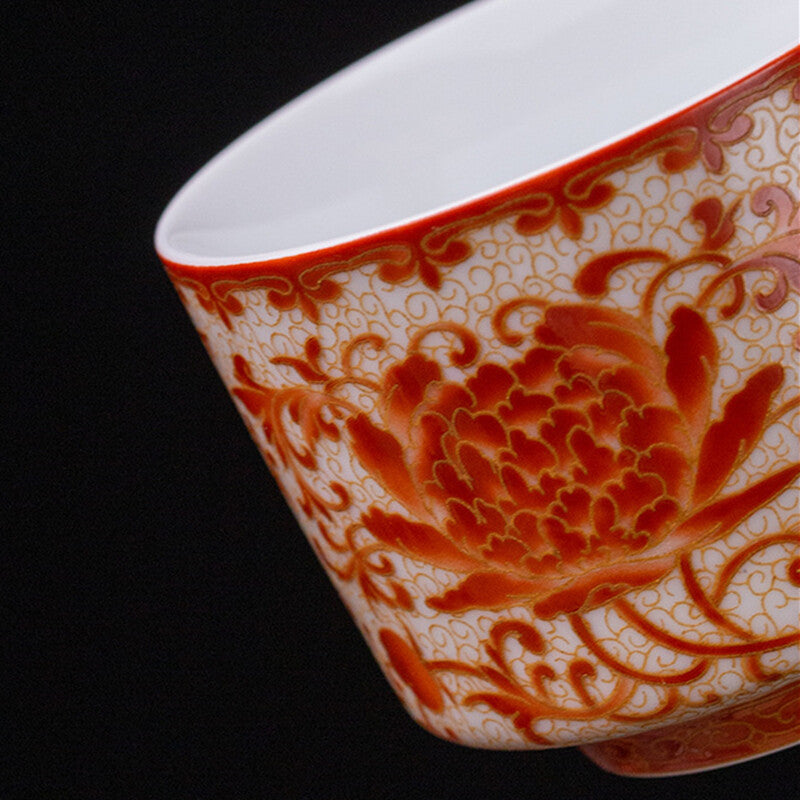 Handmade Tea Cup Chinese Porcelain Under Glaze Color Enamel Master Cup 150ml New