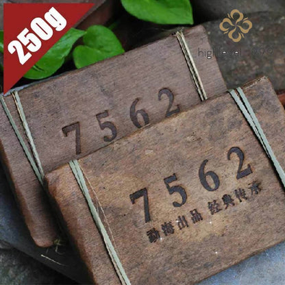 250g 2017 Menghai 7562 Puer Tea Brick Ripe Pu'er Tea Shu Pu-erh Bamboo Leaf Pack