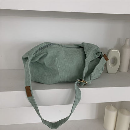 Big Size Dumpling Bag Canvas Purse Large Messenger Crossbody Pouch 42*28*11.5 CM