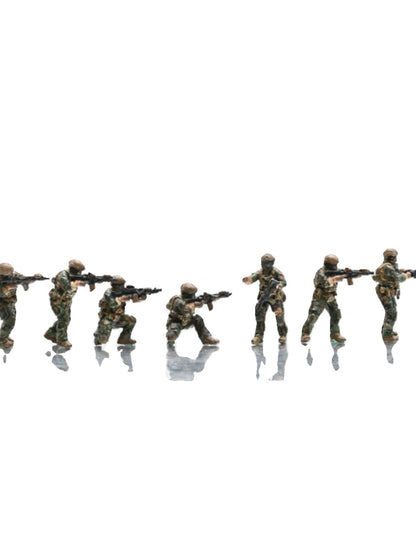 1/72 USA Modern Special Soldier 7member Team Model Figure Painted for Mini Scene