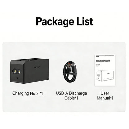 LKTOP 100W Mini 5 Pro Charging Hub – 3-Battery Fast Charge for DJI Mini Series