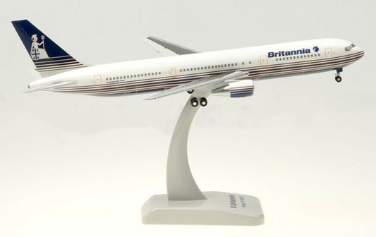1:200 28CM Hogan Britannia BOEING 767-300ER Passenger Airplane ABS Plastic Model