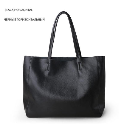 Genuine Leather Bag Big Tote Cowhide Handbag Shoulder Purse 32*11*40/28*10*34 CM