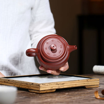 Real Yixing Zisha Dahongpao Clay Handmade Words 心经 Master Tea Pot Dezhong Pot