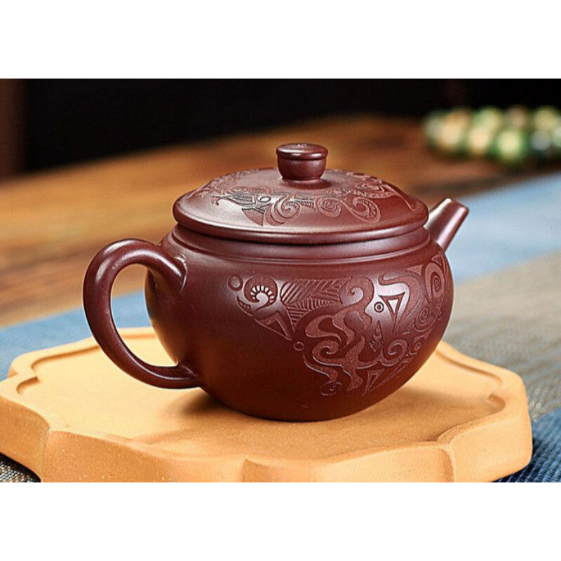 5.2" Chinese Yixing Zisha Pottery Purple Clay 210CC Handmade Kung Fu Teapot 云水禅心