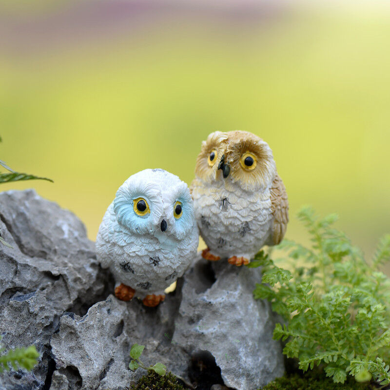 Figurine Owl Craft Cute Owl Miniatures Bonsai Home Fairy Garden Ornament Decor