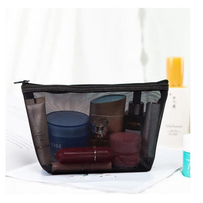 3pcs/set Zipper Toiletry Wash Bags Make Up Transparent Mesh Case Organizer Purse