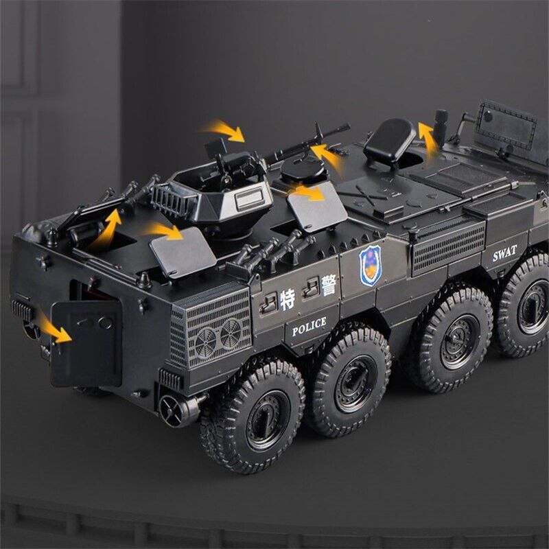 1:32 Militay Armored Car Truck Diecast Model Vehicle Sound Light Kid Toy Gift