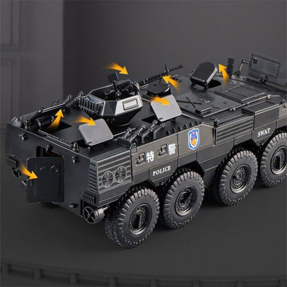 1:32 Militay Armored Car Truck Diecast Model Vehicle Sound Light Kid Toy Gift