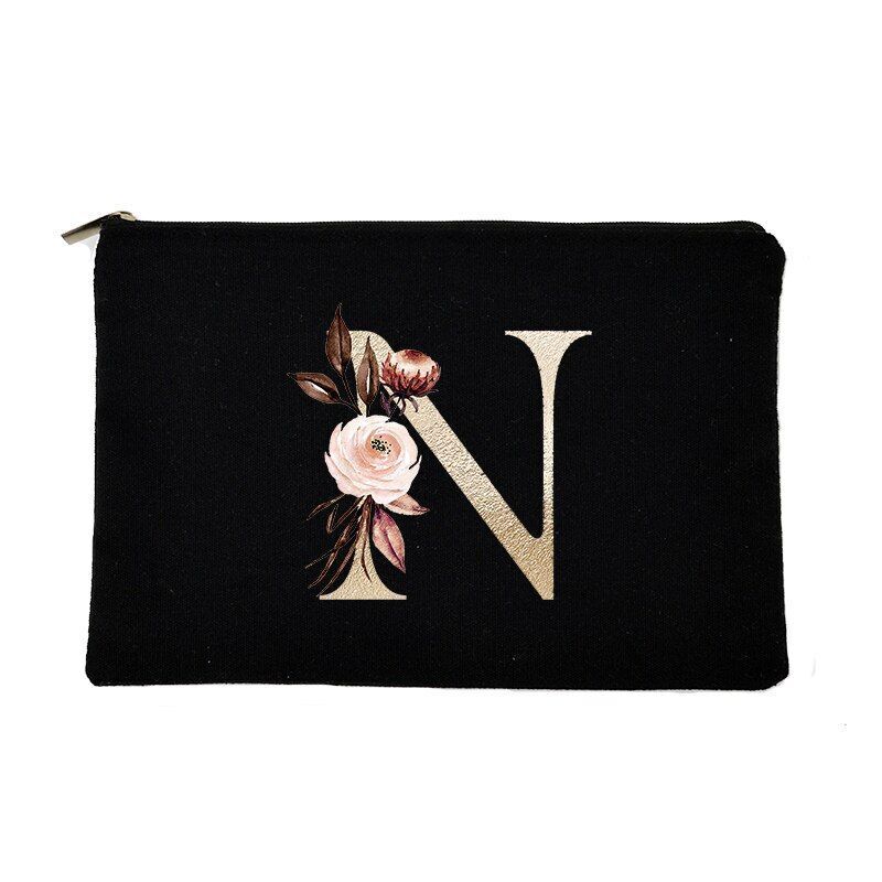 Makeup Bag Letter Print Traveling Case Organizer Storage Pouch Purse 14*22*14 CM