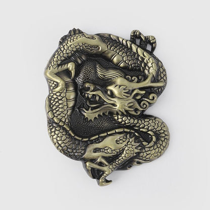Men Belt Buckle Metal Tiger Chinese Dragon Shape DIY Craft Accessories 5.2x7.7cm