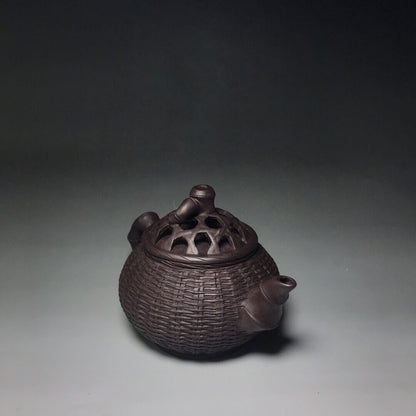 Chinese Yixing Zisha Clay Handmade Exquisite Teapot （竹编壶 底款：王国望））