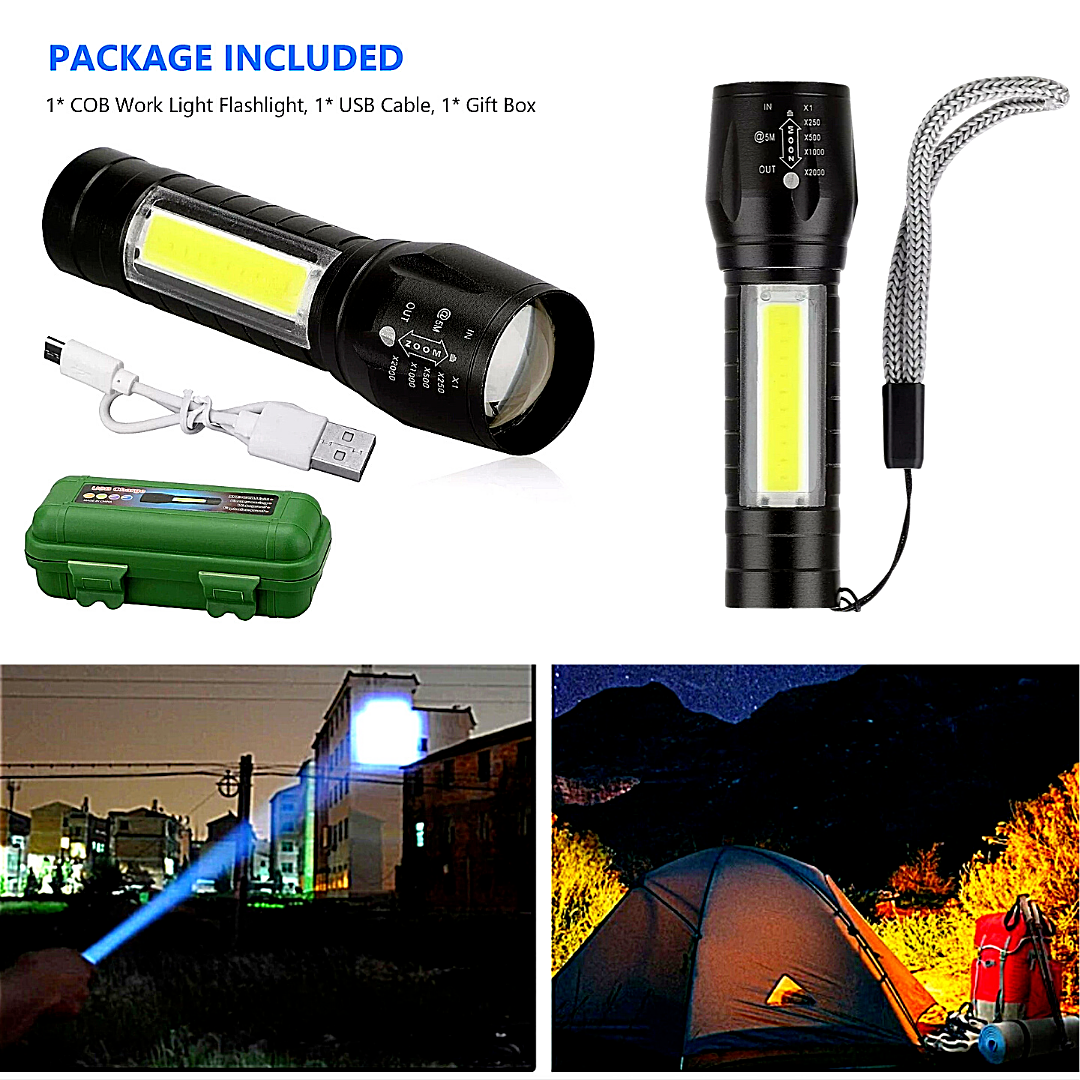 Linterna LED RecargableTactica Militar de Alta Potencia Con Lampara Incluye BOX