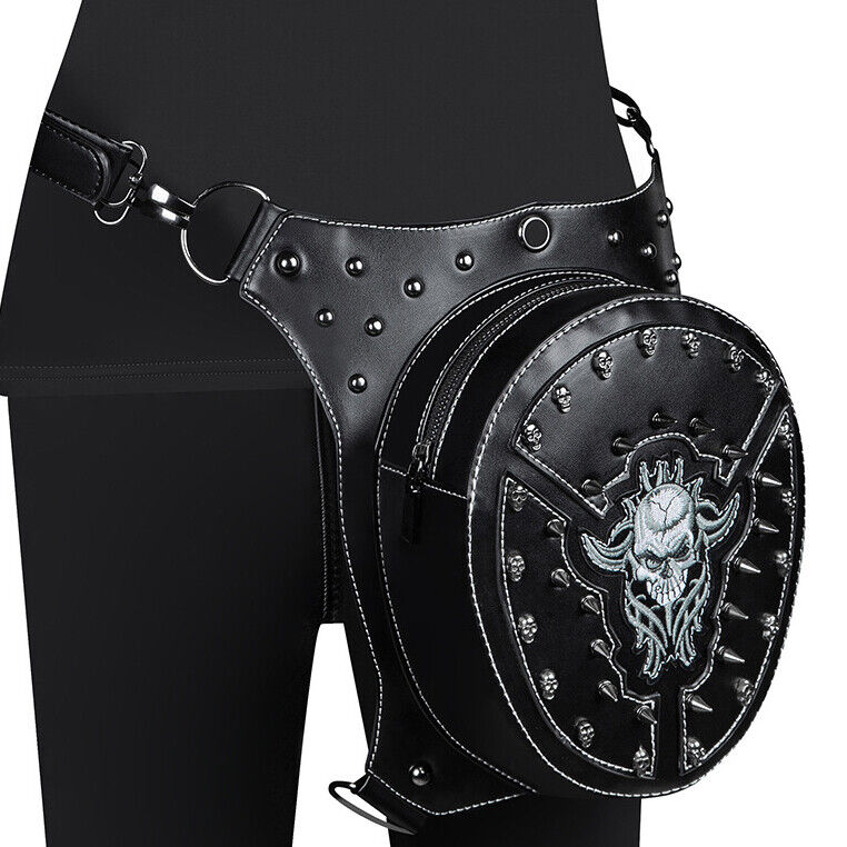 Lady's Leather Leg Drop Belt Bag Punk Motorcycle Bag Thigh Hip Waist Fanny Pack