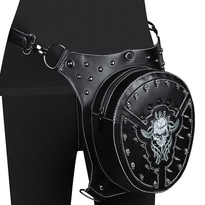 Lady's Leather Leg Drop Belt Bag Punk Motorcycle Bag Thigh Hip Waist Fanny Pack