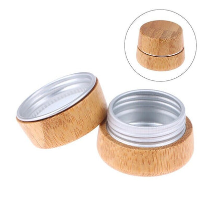 Cosmetics Containers Bamboo Cream Bottle Lip Balm Makeup Skincare Jars 2.3x2.7cm