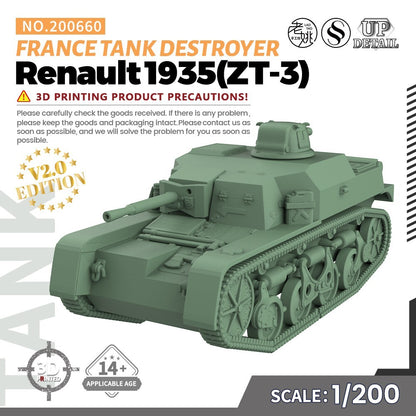 SS200660 1/200 Military Model Kit France Renault 1935(ZT-3) Tank Destroyer