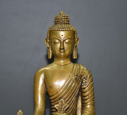 Pure Copper Lotus Base Buddha Ornament Decor Collect