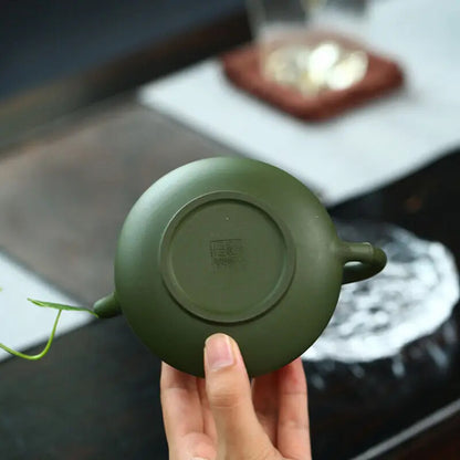 Real Handmade Green Kettle Yixing Purple Clay Teapot Puer Tea Set Kung