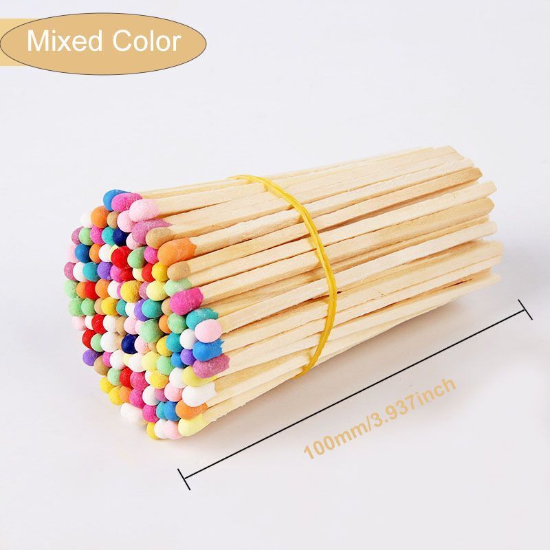 Matches 80Pcs Wood Various Size Colorful Match-Head Safety Lighting Candles Tool