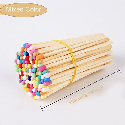 Matches 80Pcs Wood Various Size Colorful Match-Head Safety Lighting Candles Tool