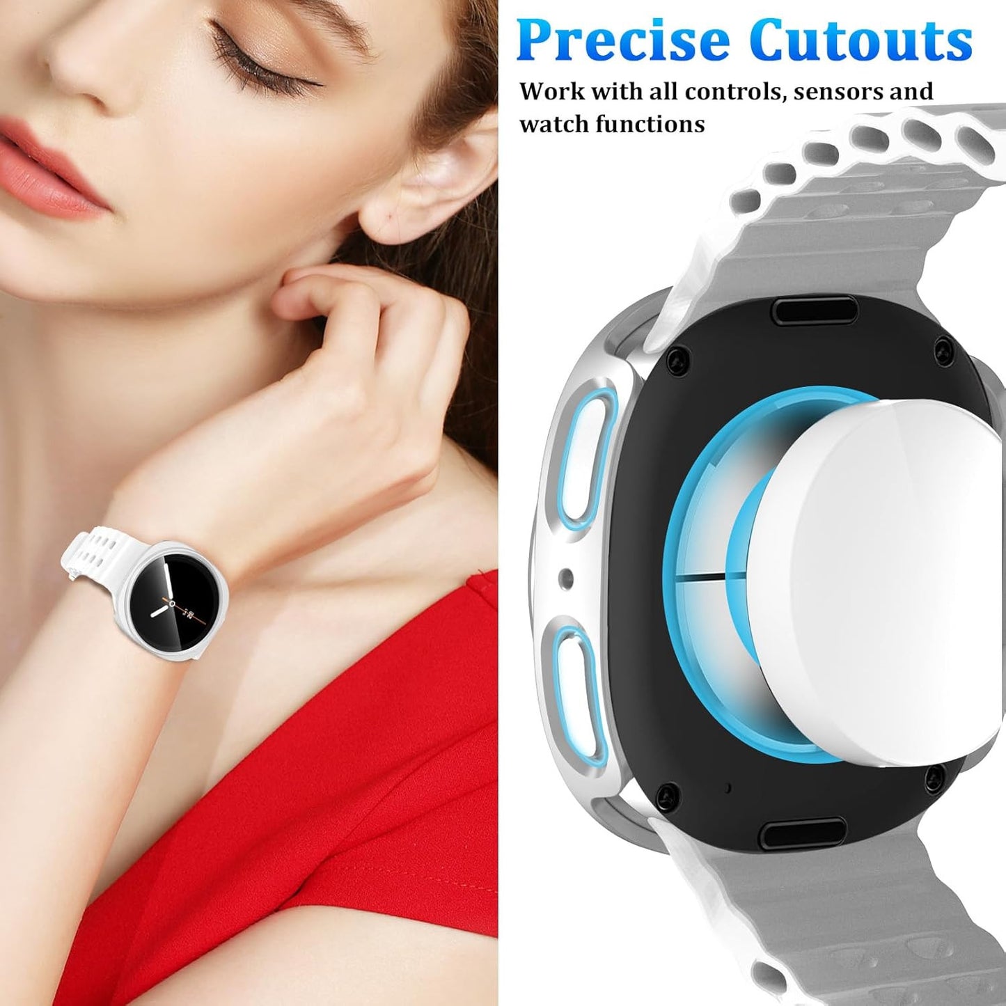 [6+6 Pack] for Samsung Galaxy Watch 8 Screen Protector Case 40Mm, Anti-Fog Tempe