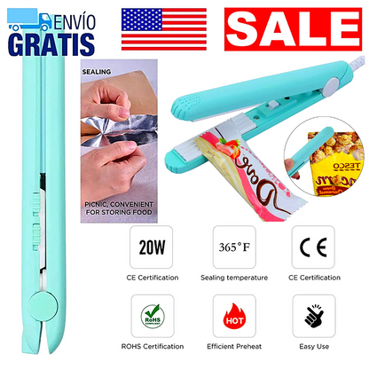2 X Mini Heat Sealing Machine Portable Impulse Food Packing Plastic Bag Sealer