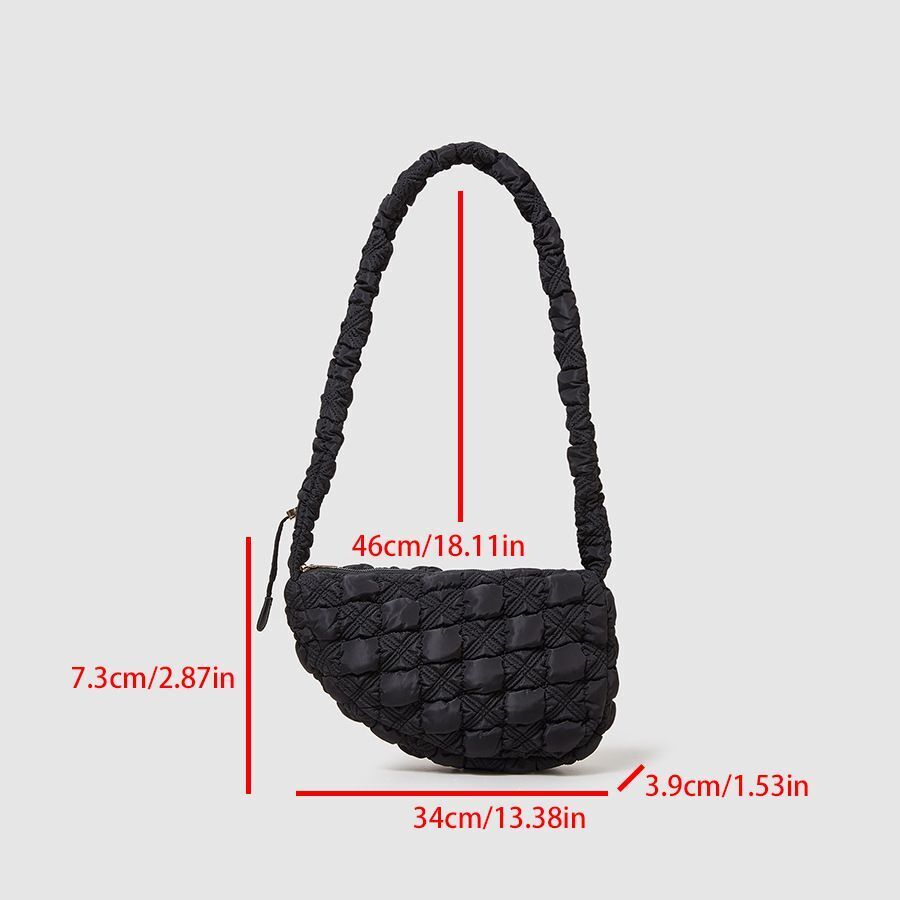 Nylon Pleated Light Handbags Purses Drawstring Crossbody Underarm Shoulder Bag