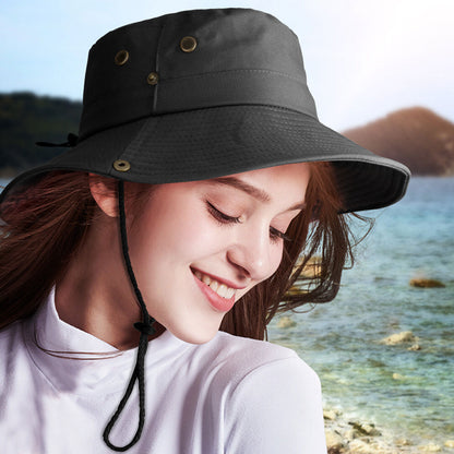 Wide Brim Sun Hat Breathable Bucket Cap Summer Fishing UV Protection Men Women
