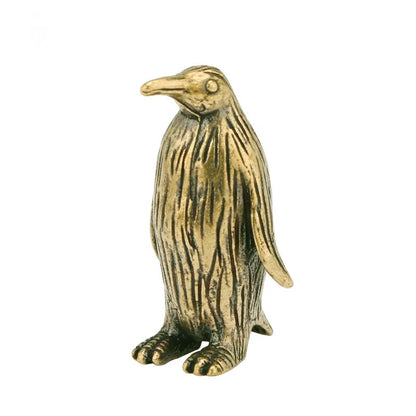 Brass Antarctic Penguin Small Statue Desk Ornament Tea Pet Paperweight Crafts