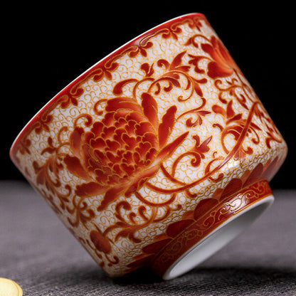 Handmade Tea Cup Chinese Porcelain Under Glaze Color Enamel Master Cup 150ml New
