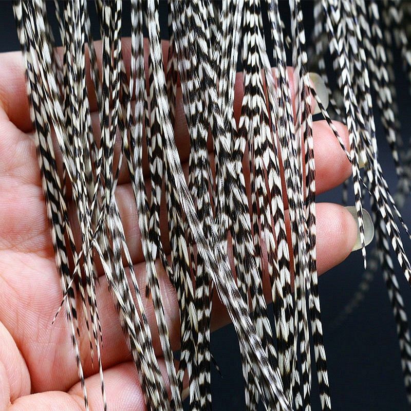 Saddle Feathers Whiting Grizzly Fly Tying Hackle 20 Set Black White Dry Rooster