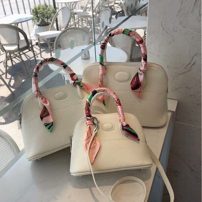 Bowling Handbag Genuine Leather Shell Purse Crossbody Shoulder Bags S/M/L Sizes