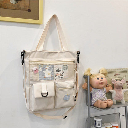 Large Capacity Shoulder Bag Fashionable Students Shoulder Bag Nylon Waterproof