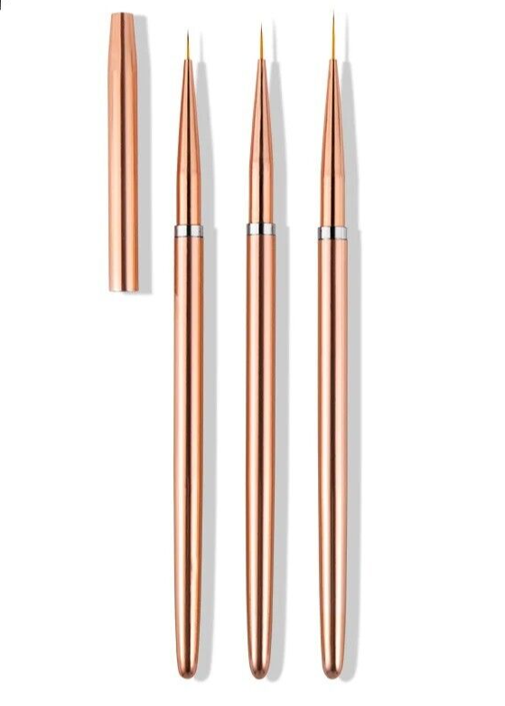 Nail Art Liner 3Pcs French Stripe Brush UV Gel Painting Drawing Pen Manicure Kit