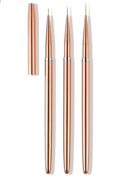 Nail Art Liner 3Pcs French Stripe Brush UV Gel Painting Drawing Pen Manicure Kit