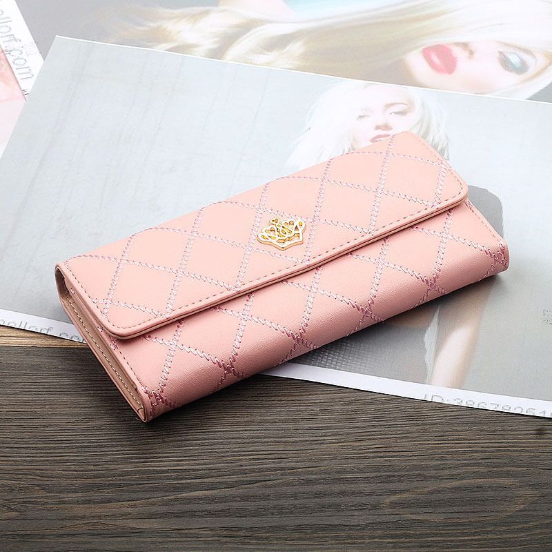 Wallets Purse Plaid Synthetic Leather Long Wallet Hasp Phone Money 19*10*3CM Bag
